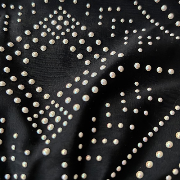 New BEACH RIOT Kelsey embellished strapless bandeau swim bikini top black size S - Picture 2 of 7